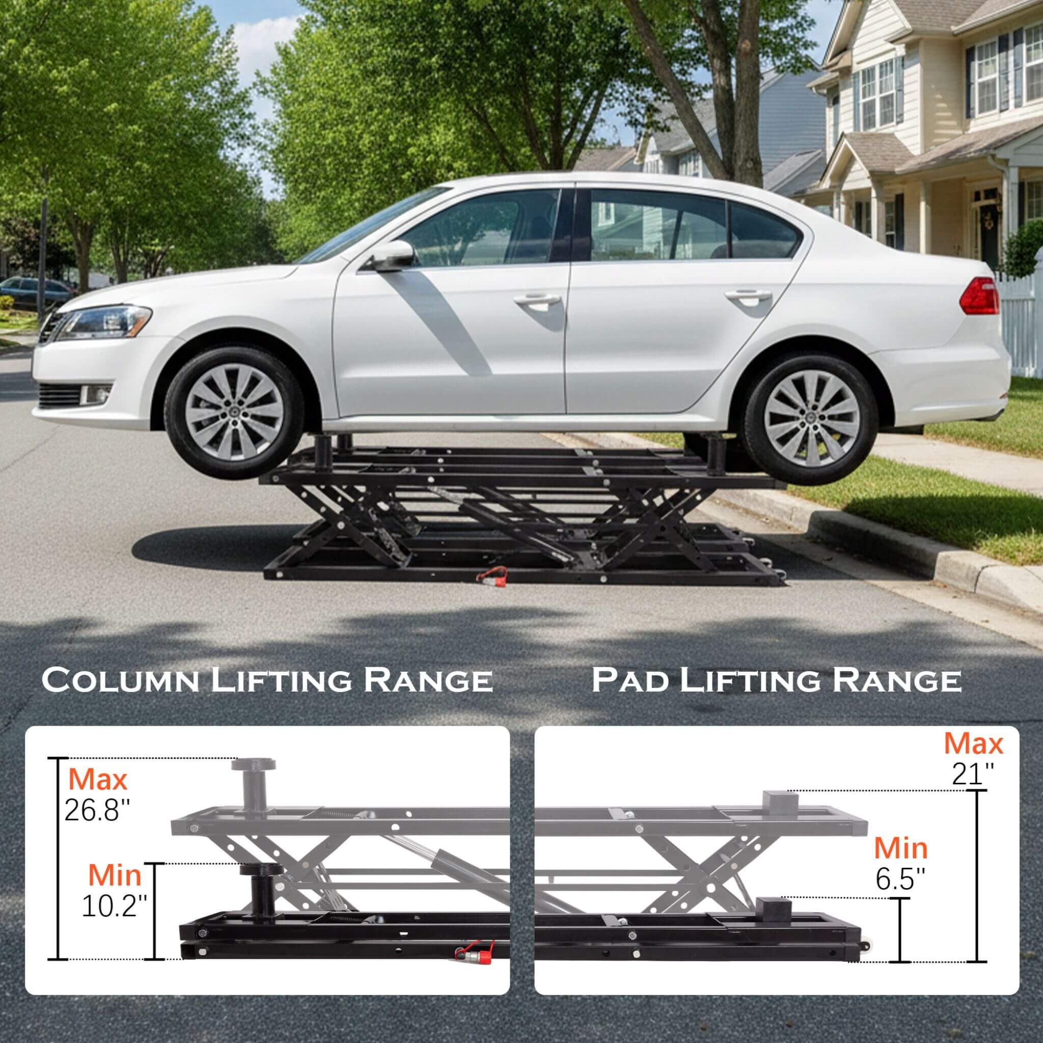Heavy-Duty Portable 7000 LBS Car Lift Jack With Locking Levels