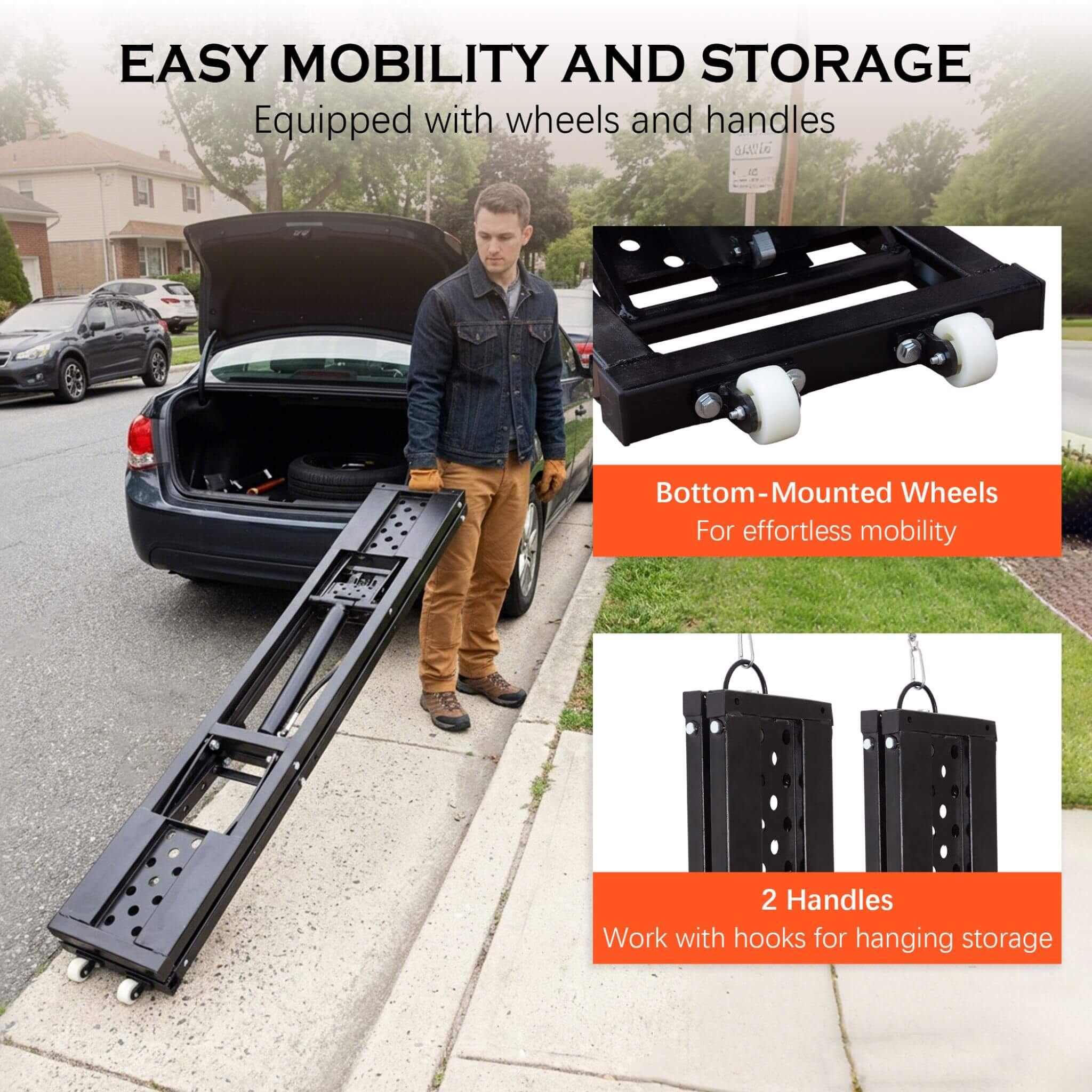 Heavy-Duty Portable 7000 LBS Car Lift Jack With Locking Levels