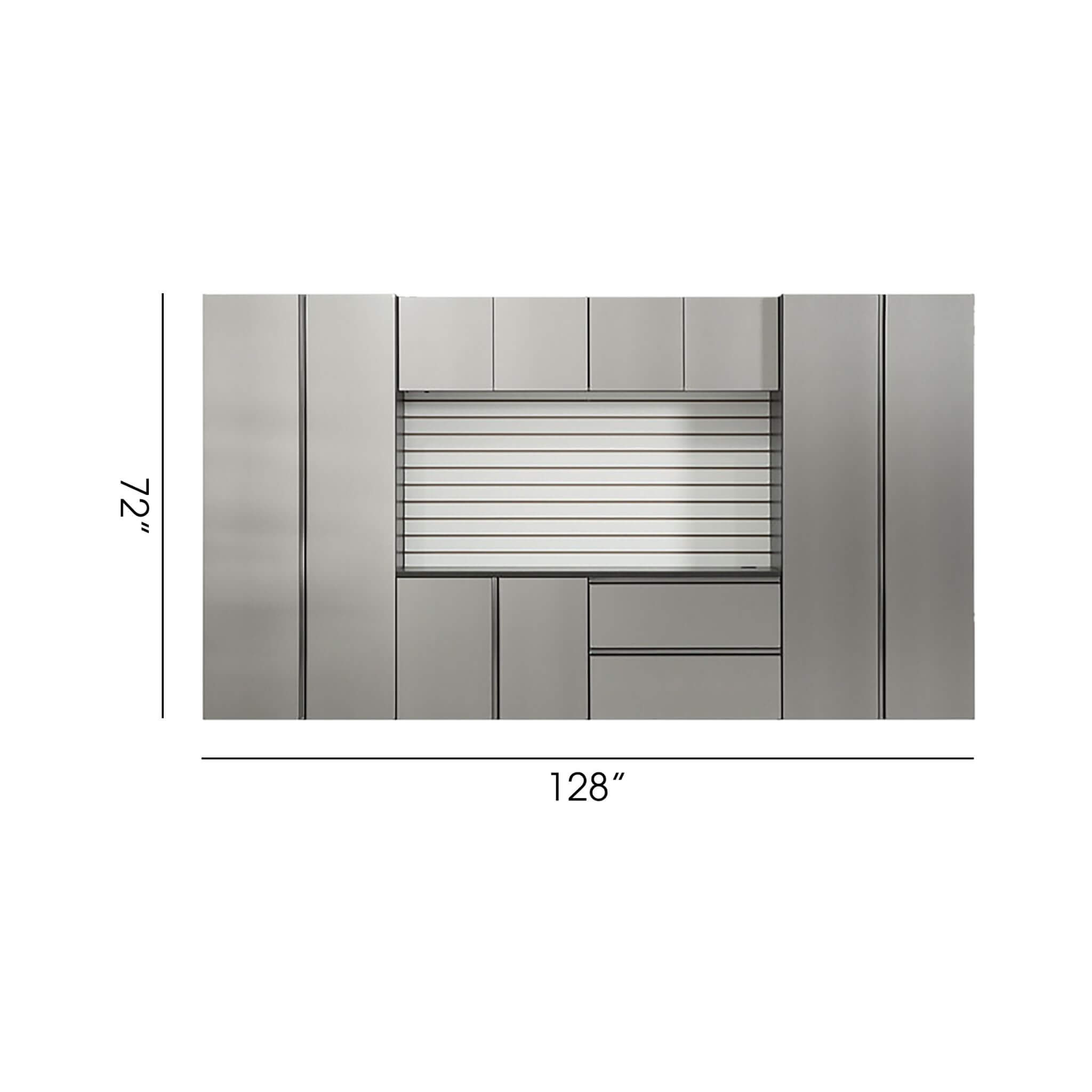 Alora Heavy-Duty Wall-Mounted Metallic Gray Garage Cabinet Set With Soft Closing Doors And Drawers (SAK24368)