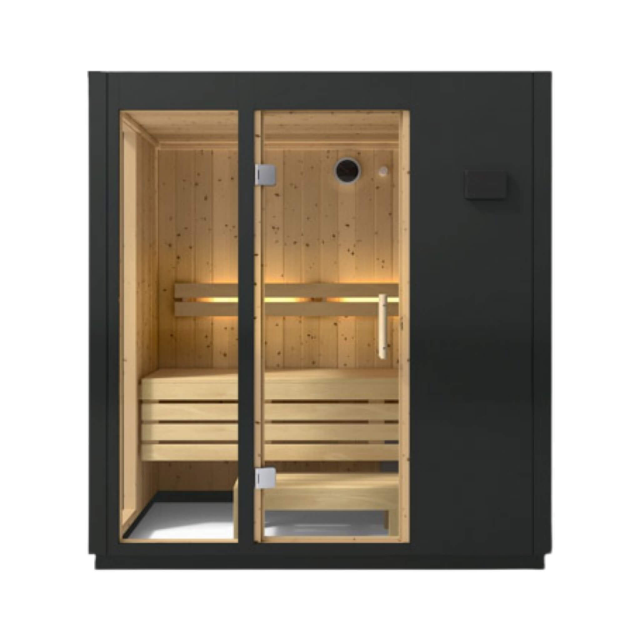 Kohler C1 Indoor Graphite Gray Freestanding Alcove Design Sauna Kit