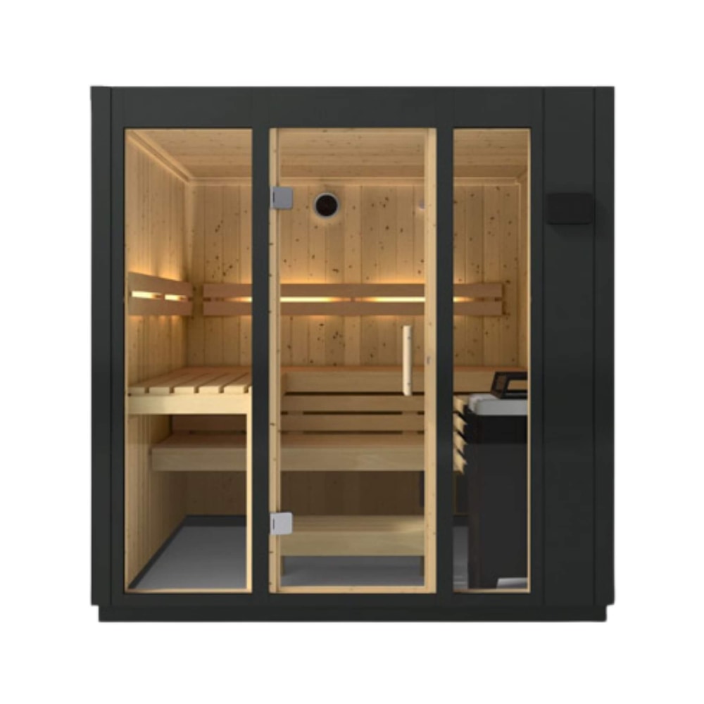 Kohler C1 Indoor Graphite Gray Freestanding Alcove Design Sauna Kit
