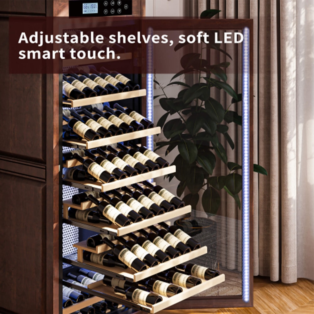 Nuvia 102-Bottle 10.6 Cu.Ft Wine Cooler Cabinet With LED Lighting And Temperature Control (SAK69027)