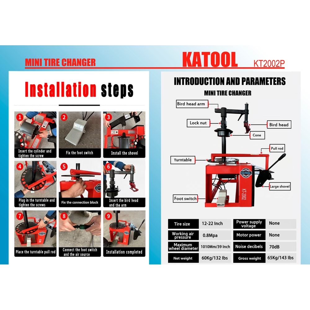 Katool KT-2002 Manual Tire Changer Tire Machine