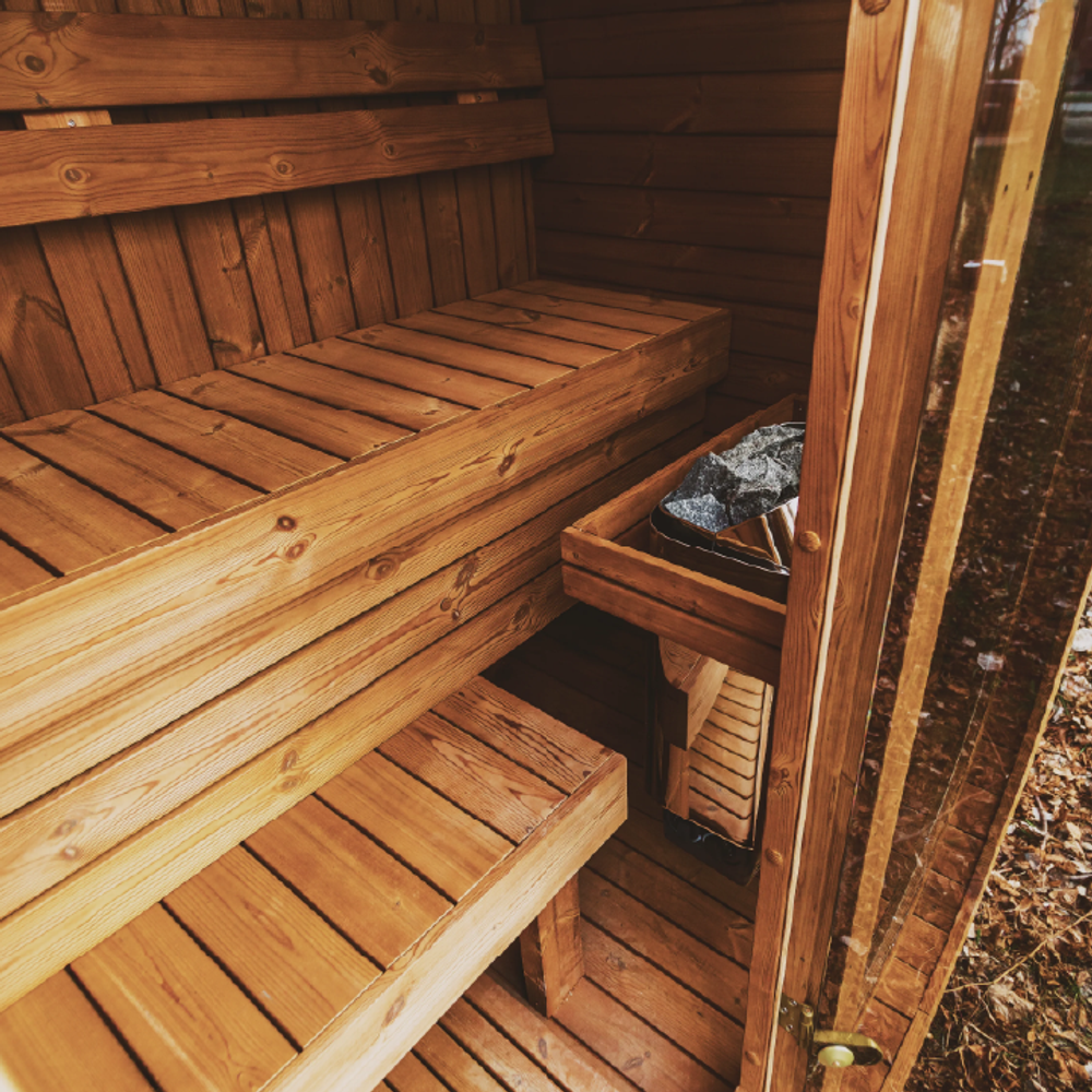 Patio Elegance Outdoor Sauna MW12 ThermoWood for Your Perfect Backyard Retreat