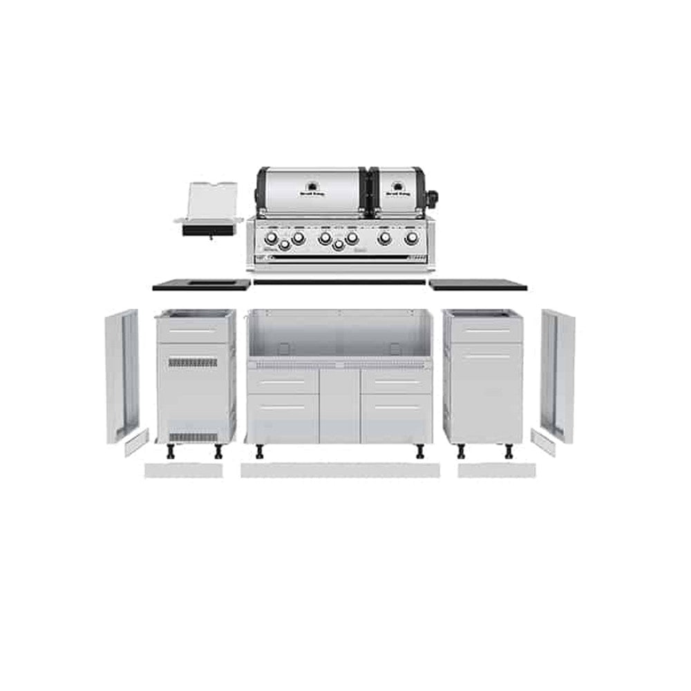 Broil King Imperial S 690i 6-Burner Gas Grill Island With Rotisserie & Side Burner
