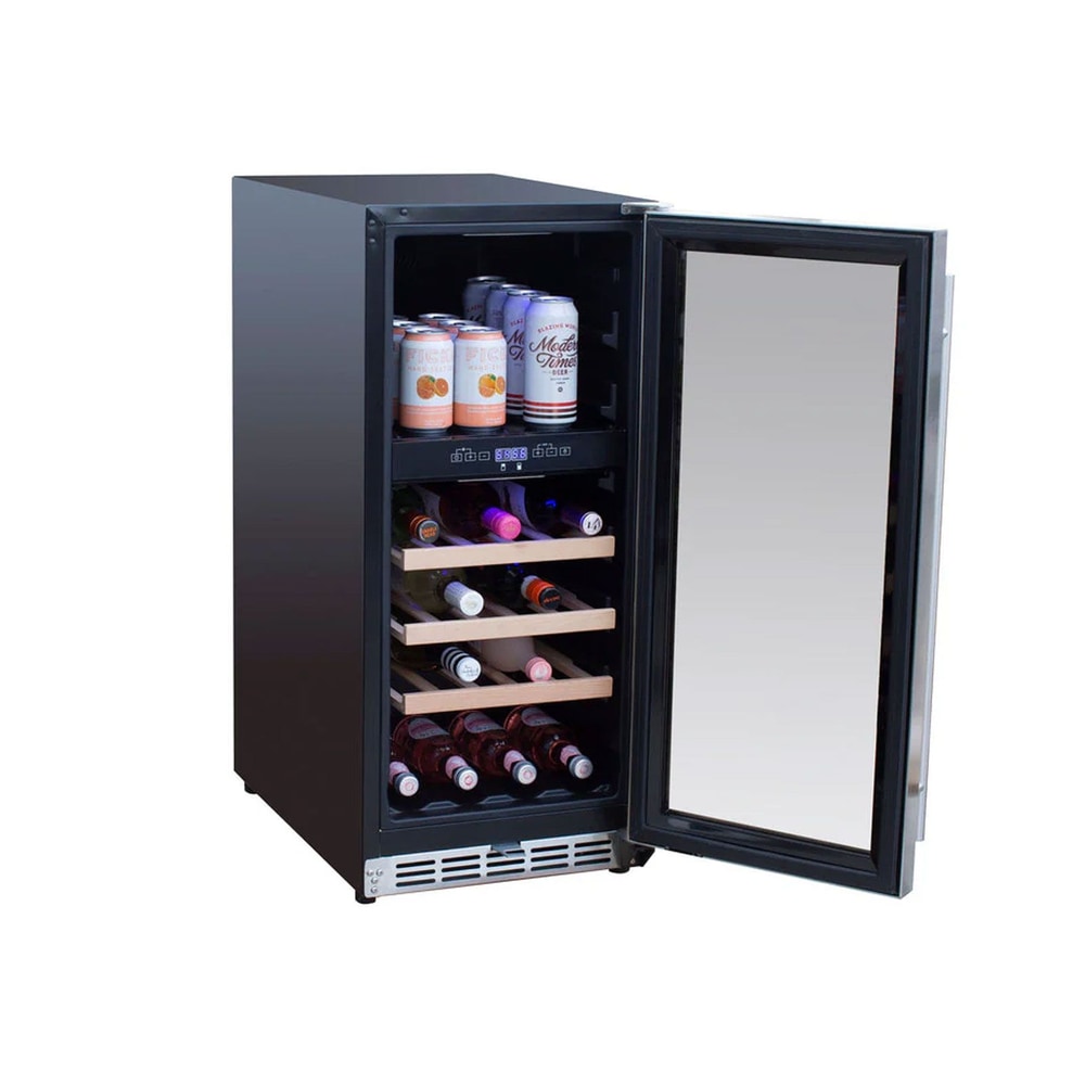 TrueFlame 15-Inch 3.2 Cu. Ft. Outdoor Rated Dual Zone Wine Cooler