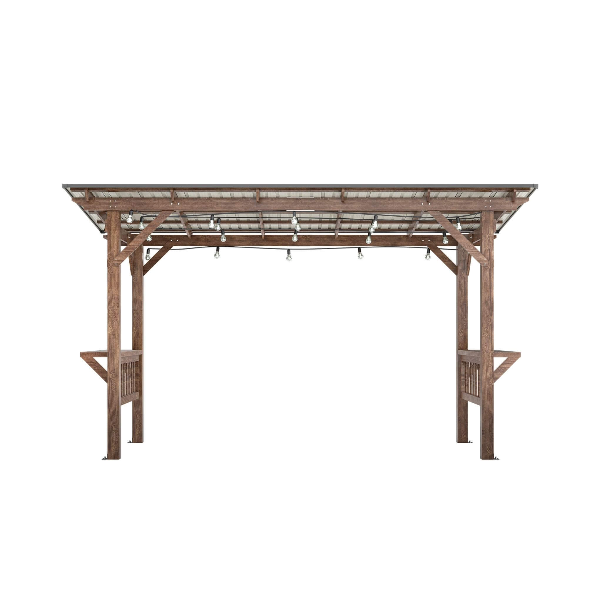 [06X13FT] Alora Durable Outdoor Hardtop BBQ Grill Shelter Gazebo With Shelves