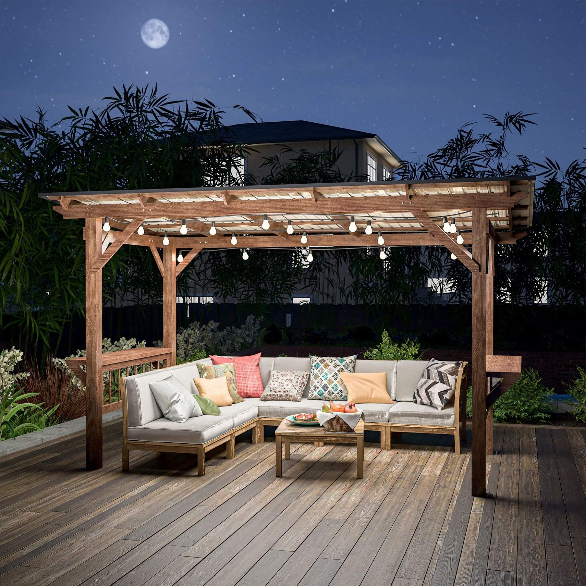 [06X13FT] Alora Durable Outdoor Hardtop BBQ Grill Shelter Gazebo With Shelves