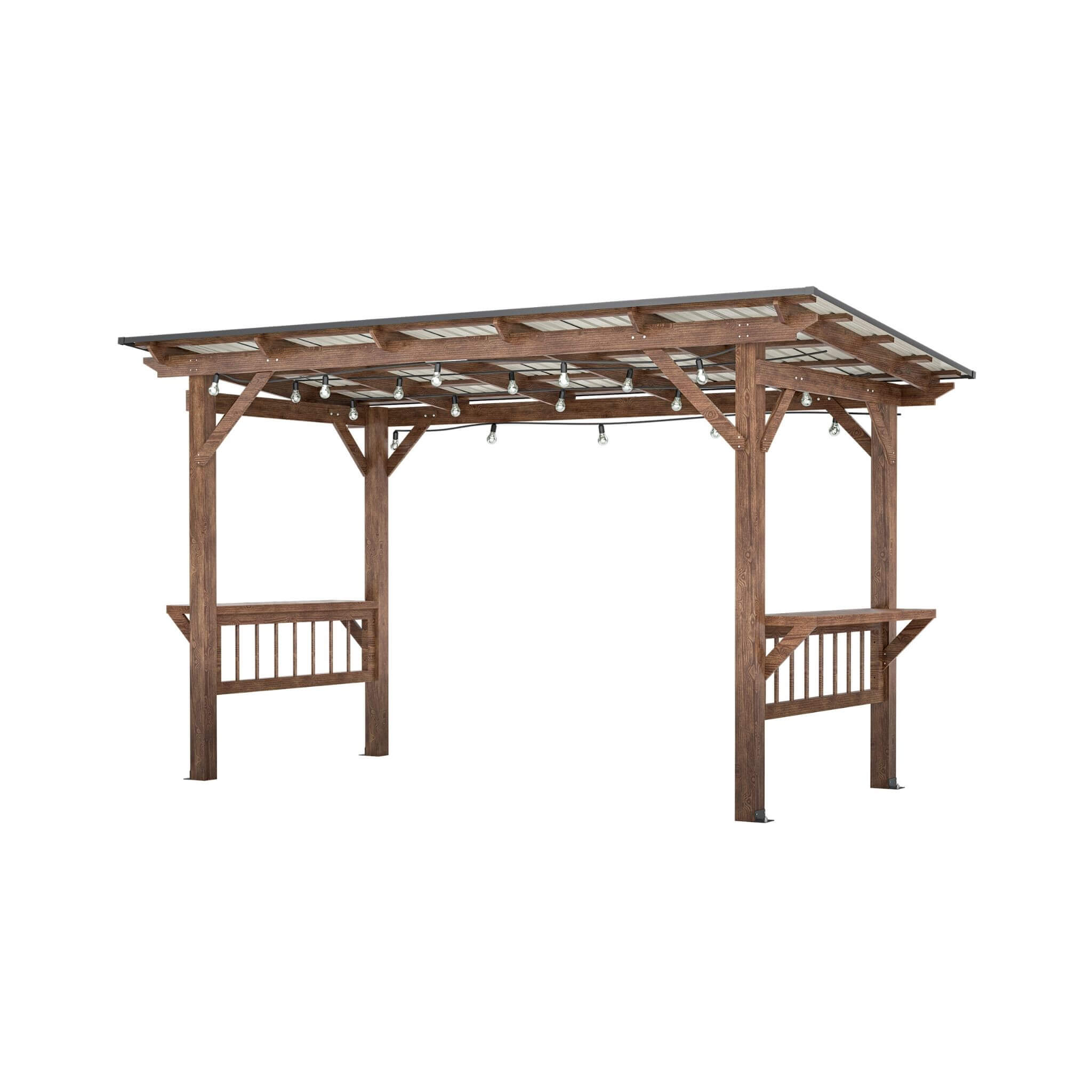[06X13FT] Alora Durable Outdoor Hardtop BBQ Grill Shelter Gazebo With Shelves