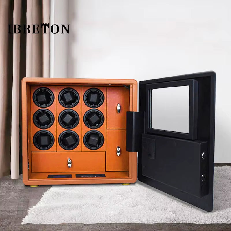 Watch Winder Explosion Proof Glass Watch Safe German Mechanical Watch Box 6-9-12 Table Position Automatic Shaking Watch Safe Con