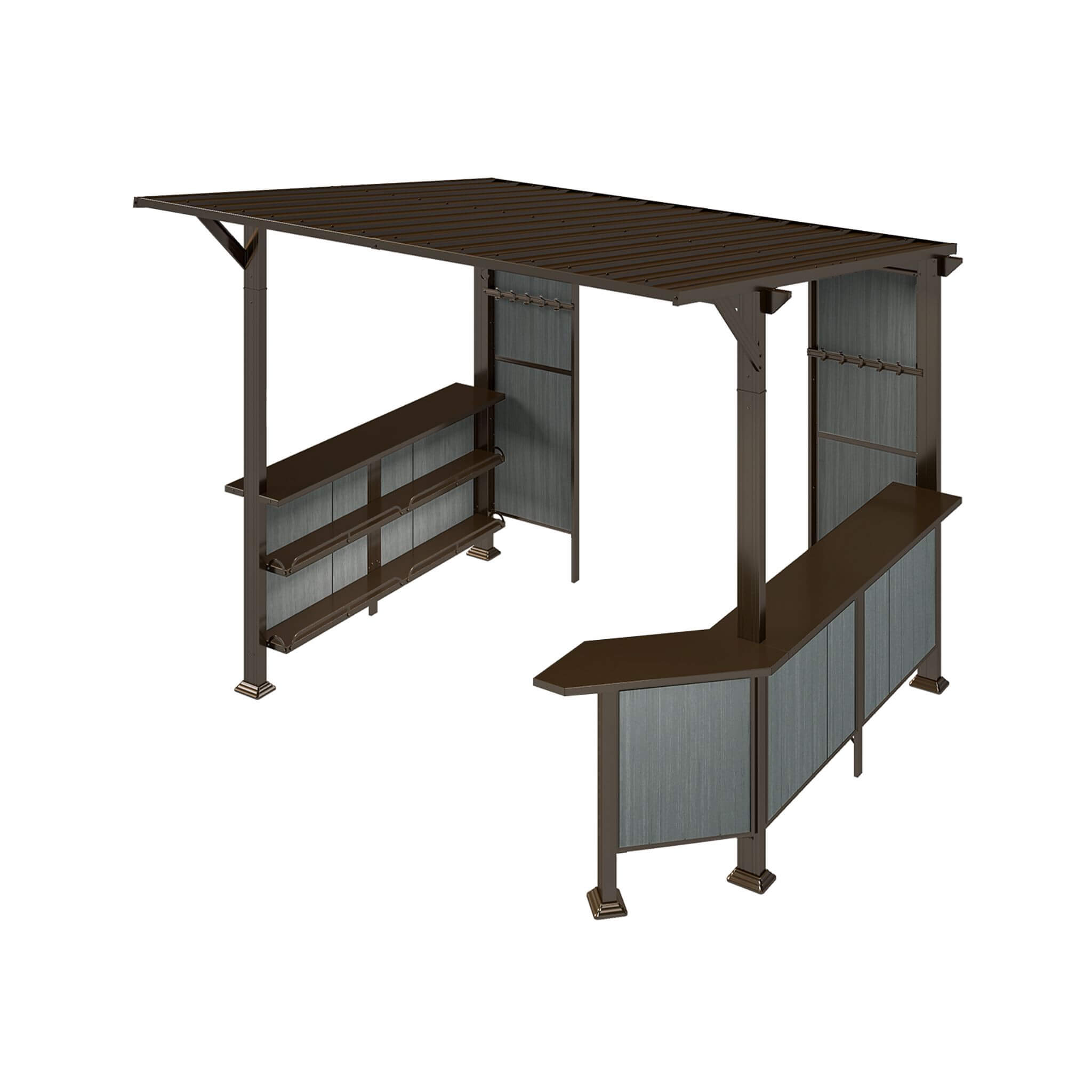 [09X10FT] Alora Premium Outdoor Hardtop Grill Gazebo With Shelves