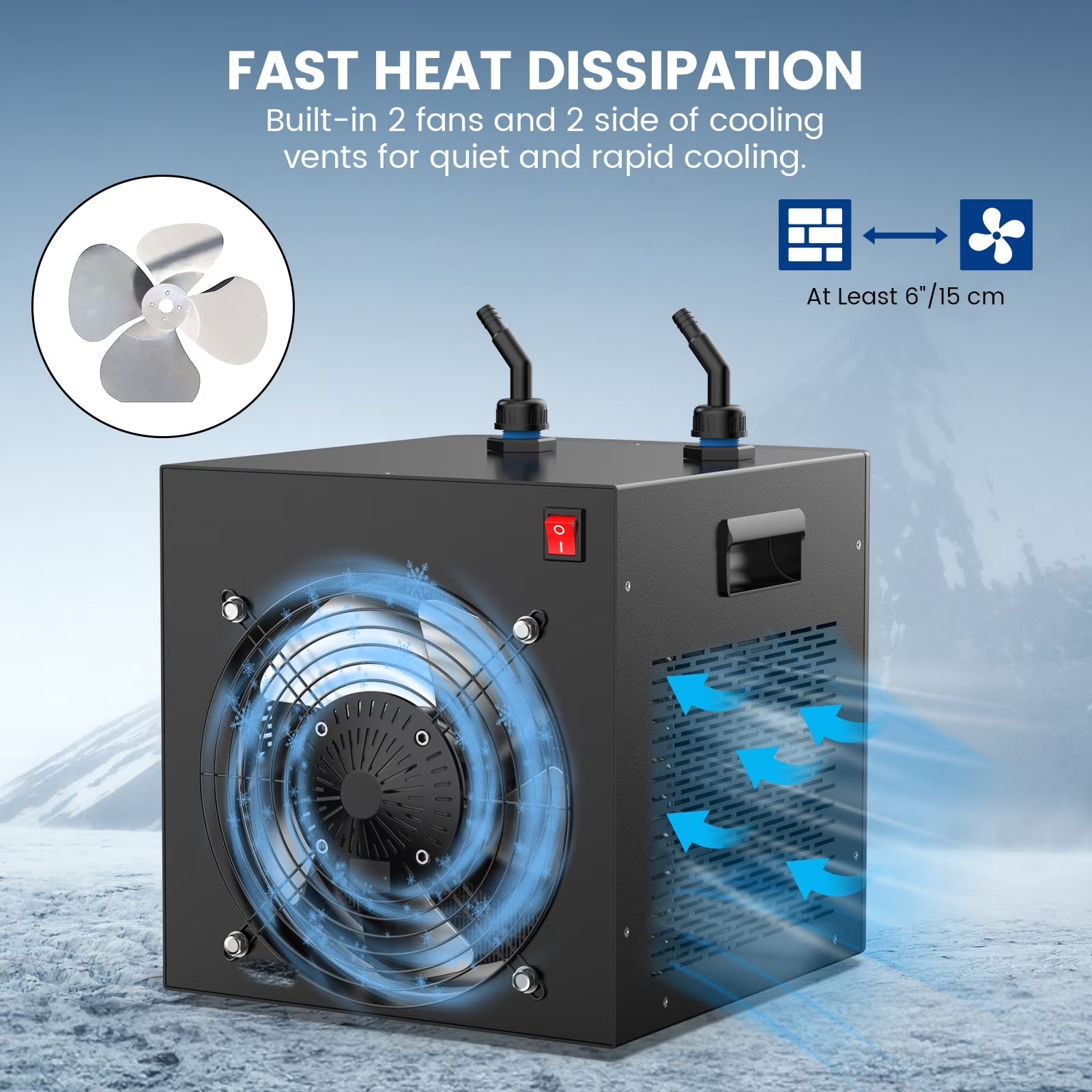 Rocita Aquarium Chiller,132Gal 500L, 1/2 HP Aquarium Water Chiller for Axolotl,Hydroponic System,Sea/Fresh Water
