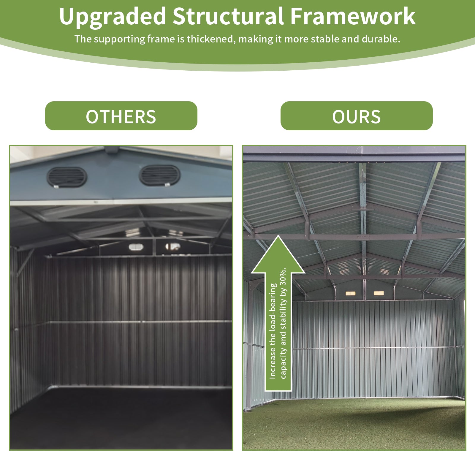 [13x20FT] Alora Large Heavy-Duty Outdoor Metal Storage Shed With Double Doors