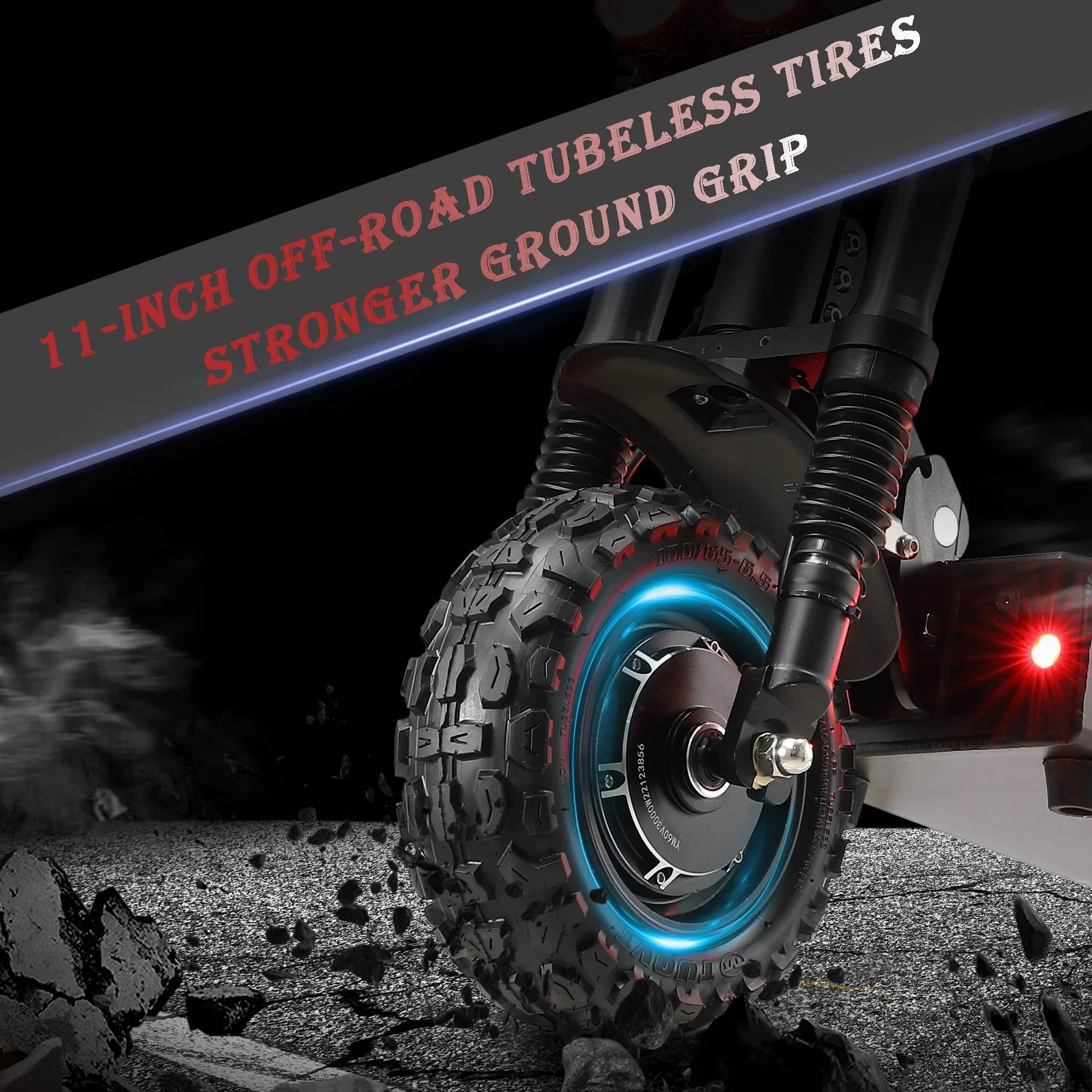 72V 6000W Electric Scooter Adults, up to 55 MPH, 11" Wheel Tubeless off Road Tire, Hydraulic Suspension, Foldable Escooter with Seat