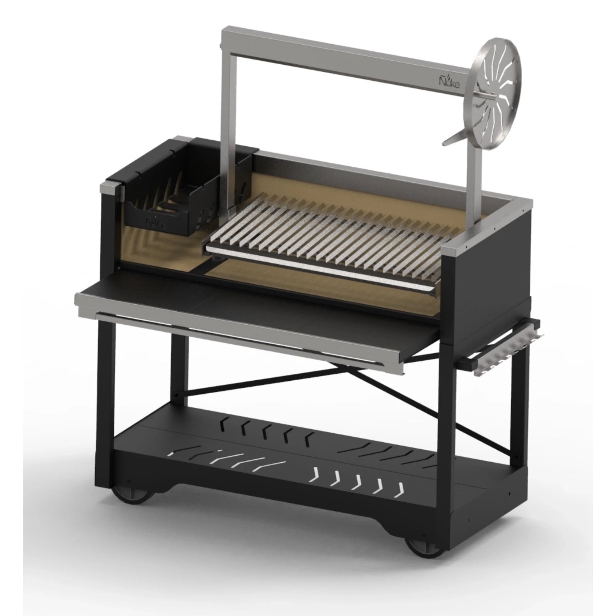 Nuke Puma Freestanding Argentine Charcoal Grill with Santa Maria System