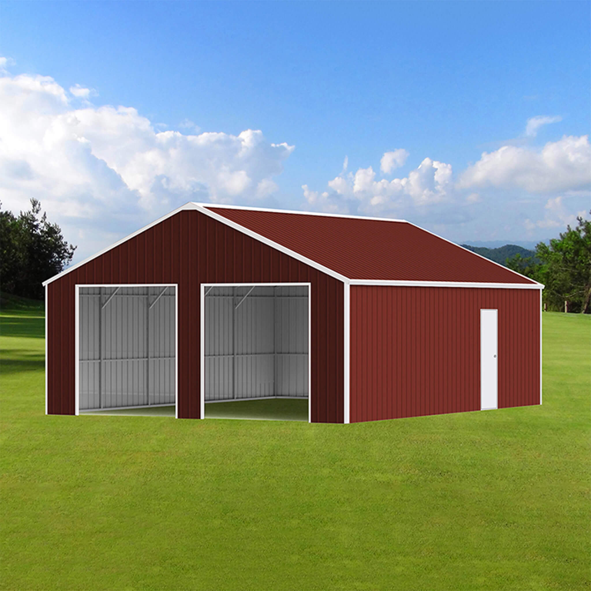 [25X33FT] Heavy-Duty Dual-Door Galvanized Steel Storage Shed (SAK72345)