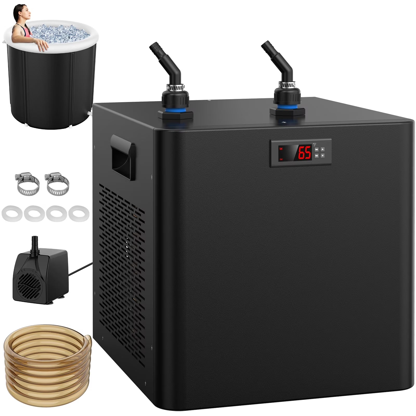 Rocita Aquarium Chiller,132Gal 500L, 1/2 HP Aquarium Water Chiller for Axolotl,Hydroponic System,Sea/Fresh Water
