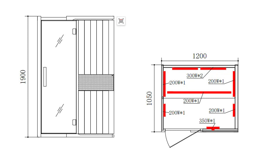 Blisspod | Milano | Full Spectrum Sauna Canadian Hemlock Ultra Low EMF | 6 Far Infrared & Red Glass Heater & Chromotherapy | 2 Person