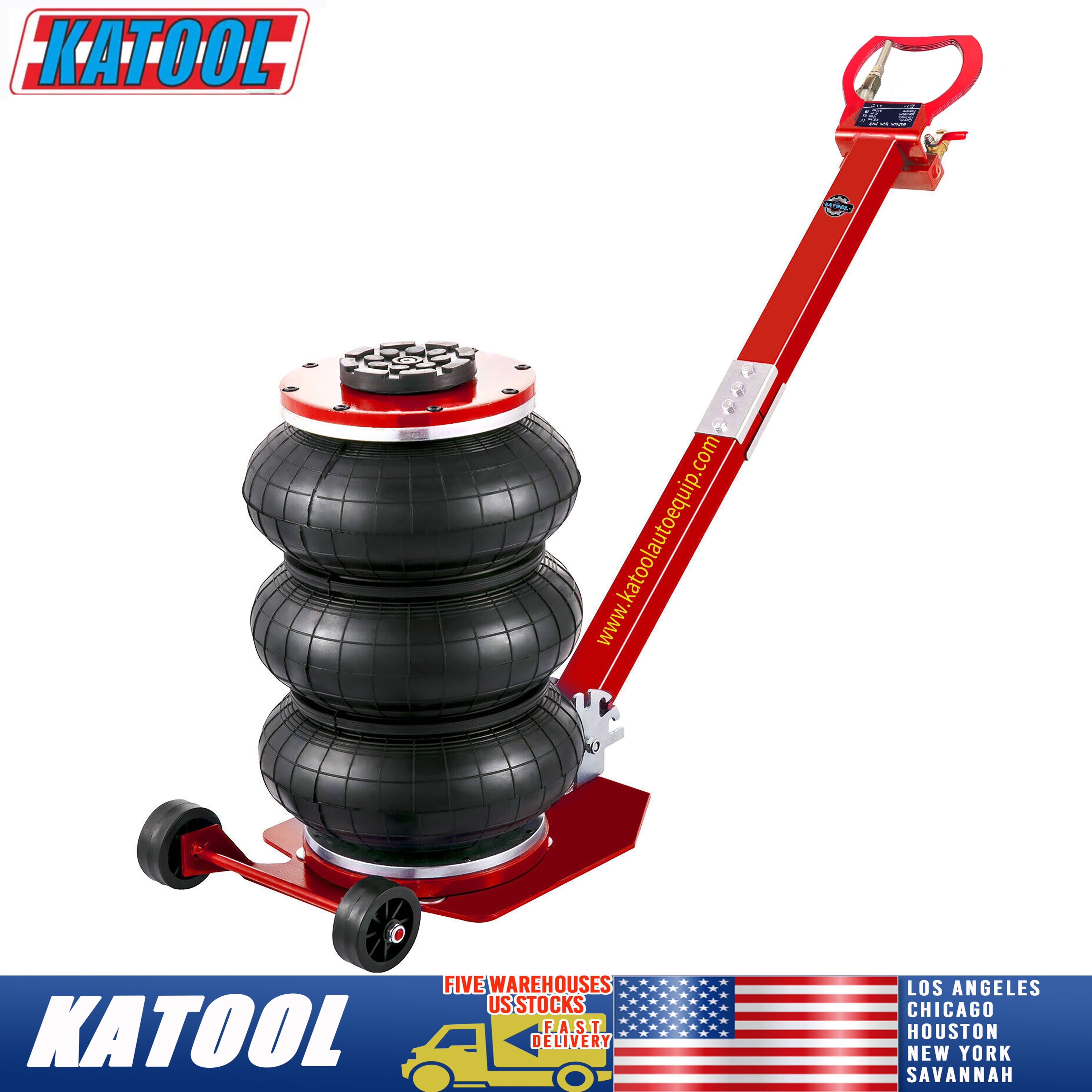 KATOOL Bag Air Jack 5 Ton Red Pneumatic Jack Car Lift Compressed