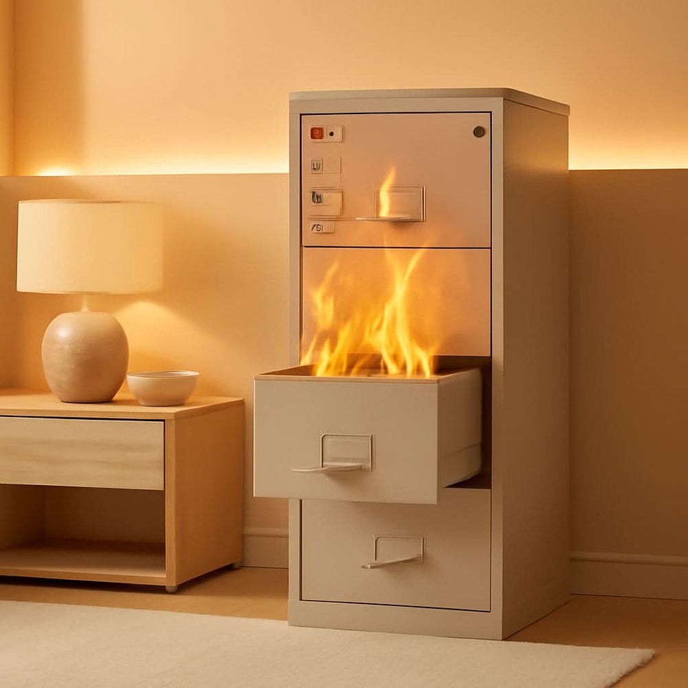 Vertical 4 Drawer Fire Safe File Cabinet 1 Hour Fire Rated
