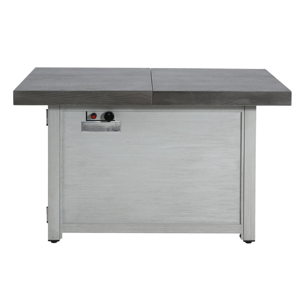 Extendable Rectangle Aluminum Alloy Fire Pit Table, 50,000 BTU