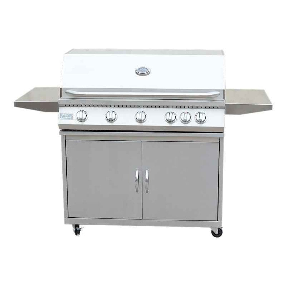 KoKoMo BBQ Grill Classic 40” 5-Burner Freestanding with Cart - 304 Stainless Steel
