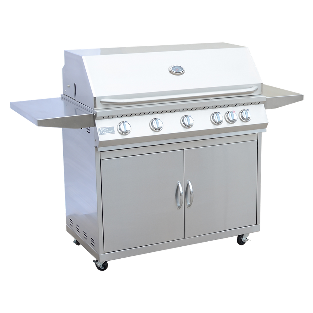 KoKoMo BBQ Grill Classic 40” 5-Burner Freestanding with Cart - 304 Stainless Steel
