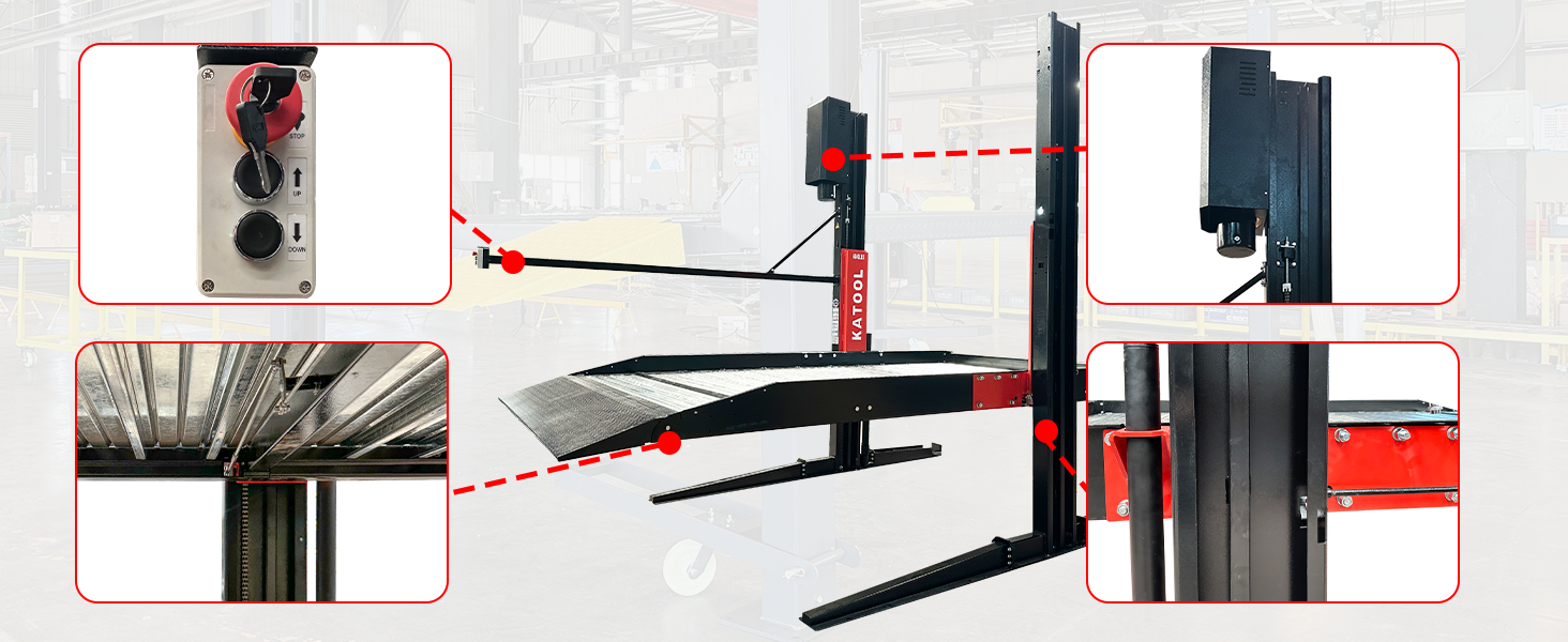 Katool KT-P2700 6,600lbs Two Post Parking Lift
