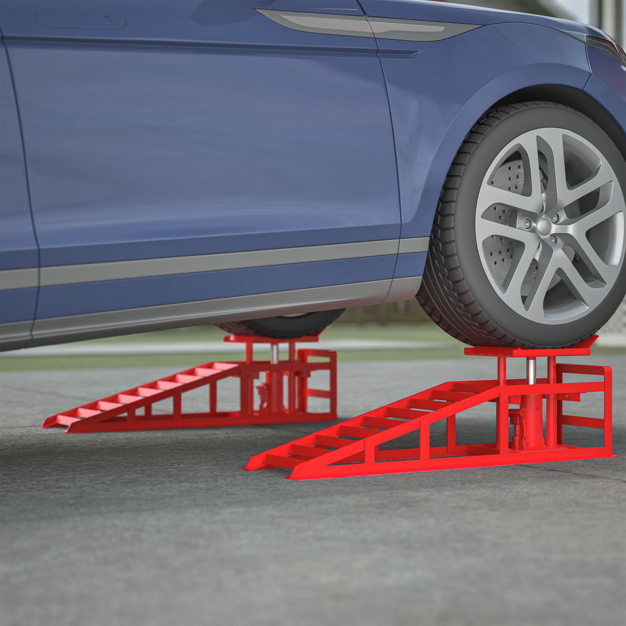 2 Pack Hydraulic Car Ramps 5T 11000Lbs Low Profile Car Lift Service Ramps Truck Trailer Garage,Height Hydraulic Vehicle Ramps