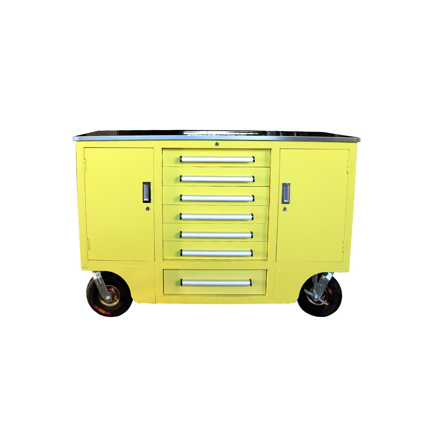 4.5ft Heavy Duty Mobile Workbench with 7 Drawers & 2 Cabinets