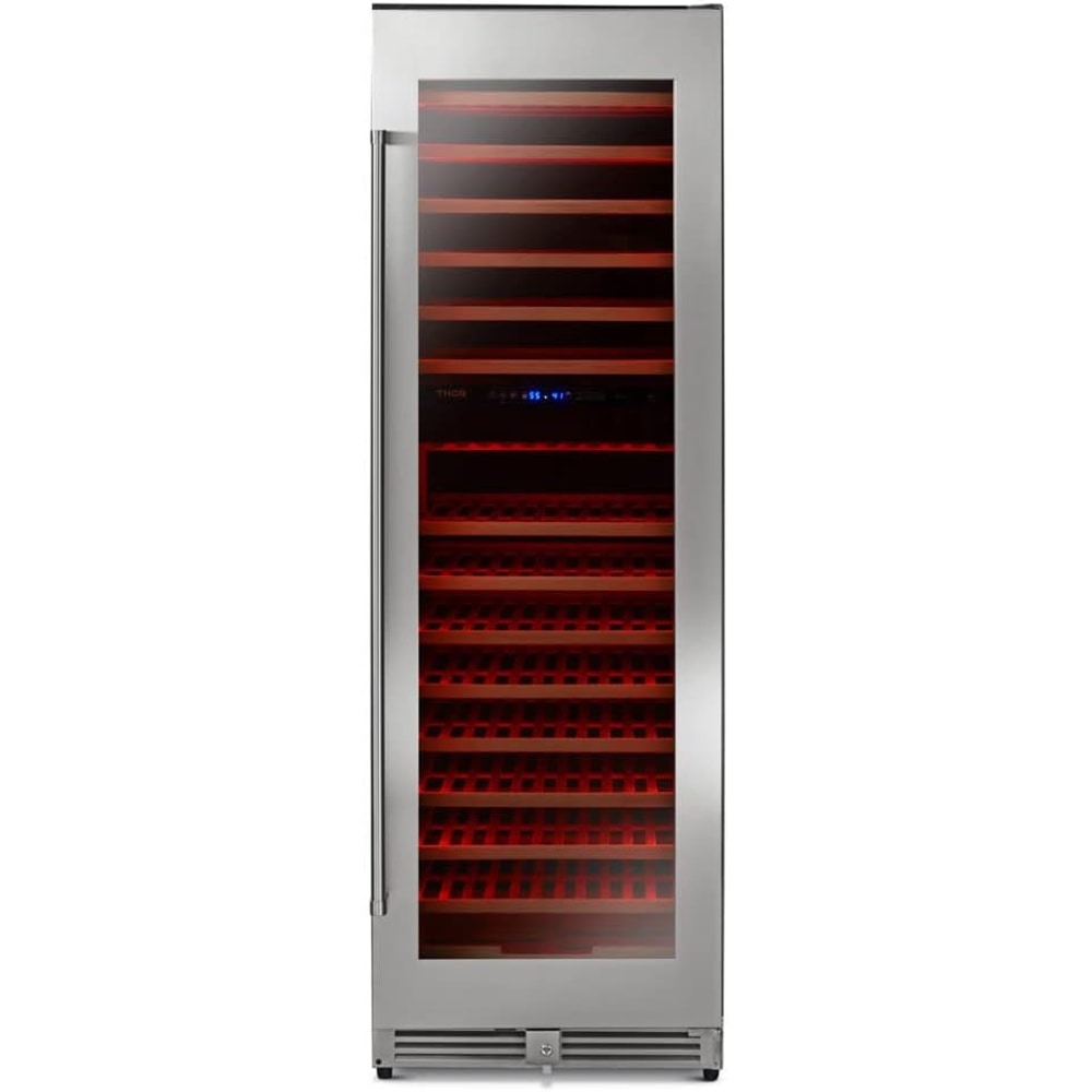THOR Kitchen Freestanding 24-Inch Dual Zone Wine Cooler in Stainless Steel - Model TWC2403DI