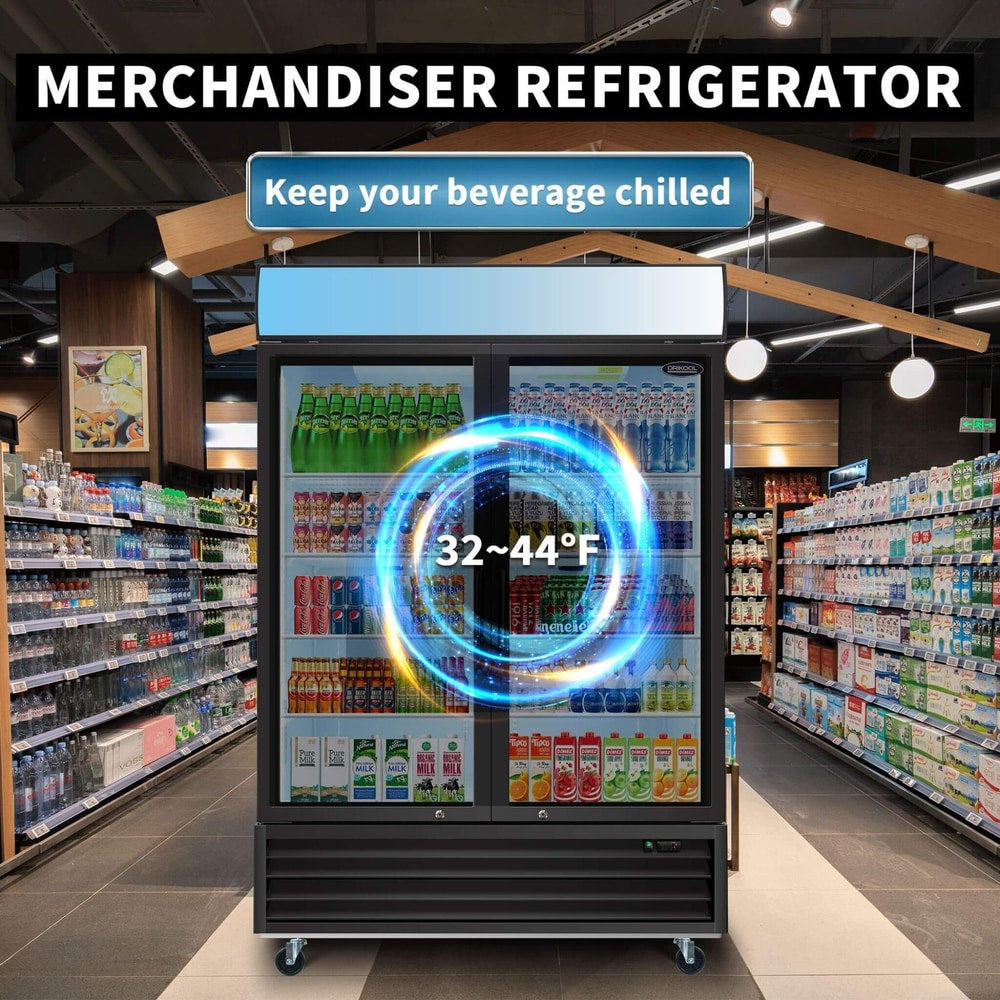 44.7 Cu.Ft Double-Door Commercial Display Merchandising Refrigerator