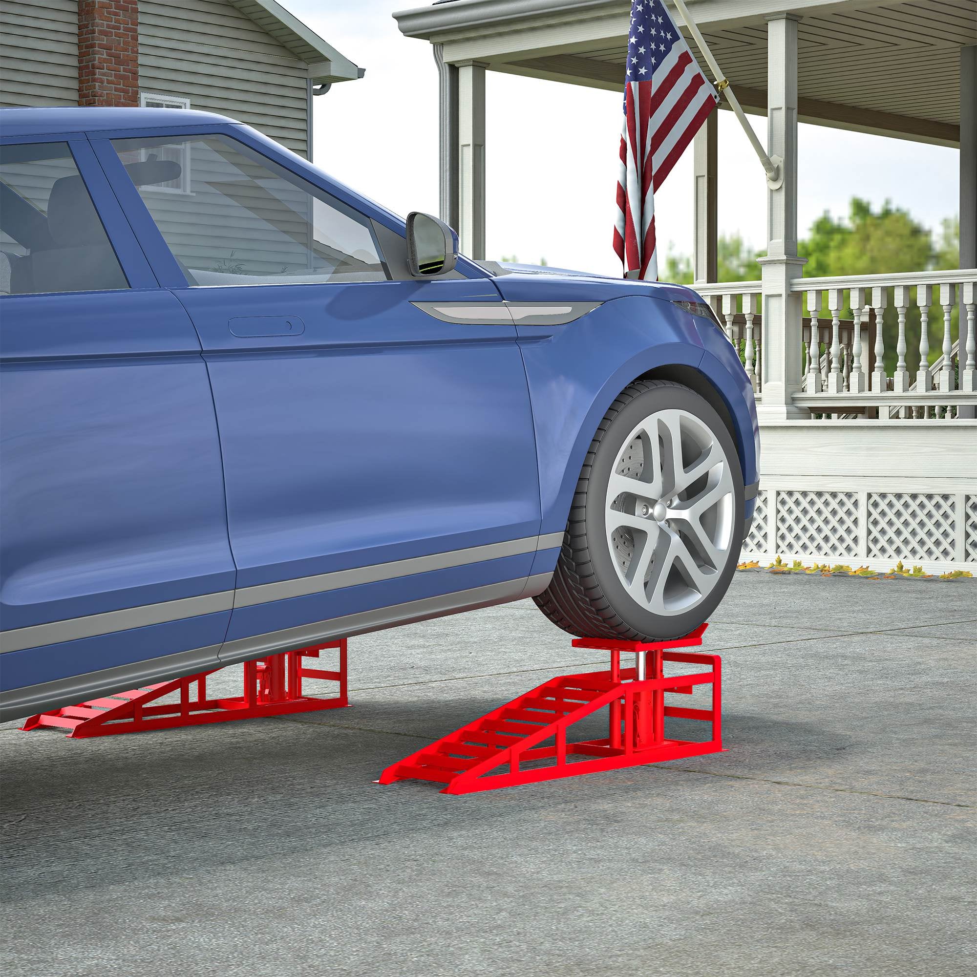 2 Pack Hydraulic Car Ramps 5T 11000Lbs Low Profile Car Lift Service Ramps Truck Trailer Garage,Height Hydraulic Vehicle Ramps