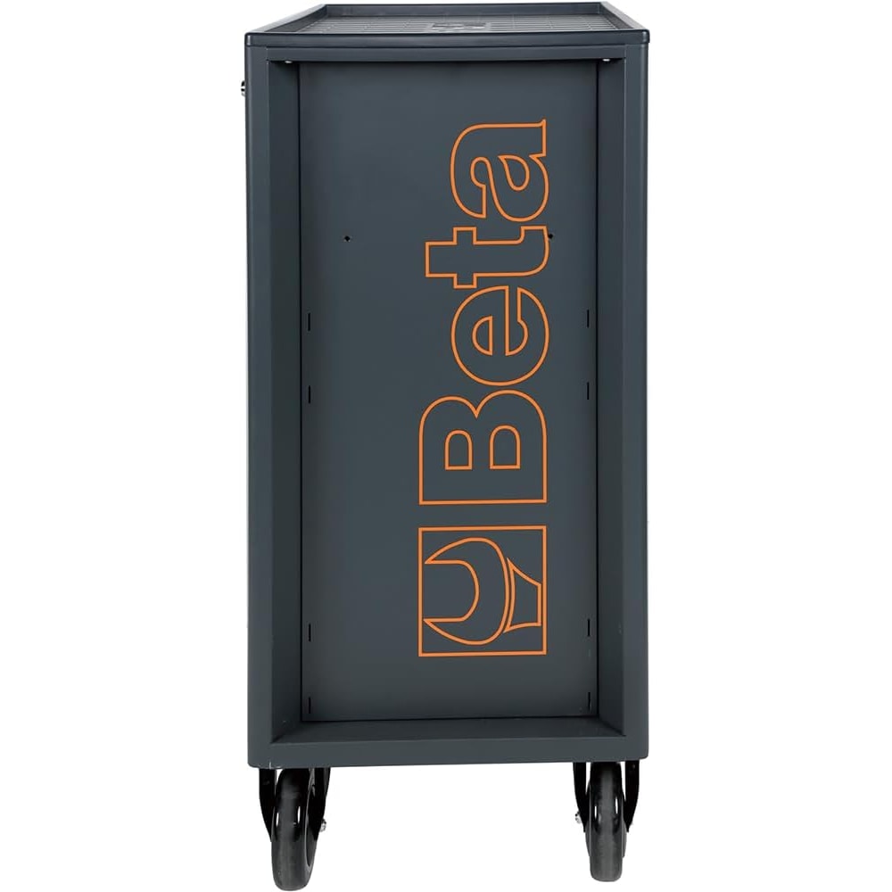 Beta RSC24 Heavy Duty Rolling Tool Cabinet, 5 Drawers, Black, Ball Bearing Slides, Rubber Mat Liners, 5" Casters, Anti-Fall Edge Worktop, 1760 lbs Load Capacity, Made in Italy
