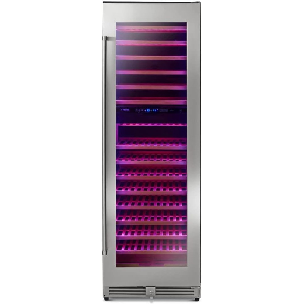 THOR Kitchen Freestanding 24-Inch Dual Zone Wine Cooler in Stainless Steel - Model TWC2403DI