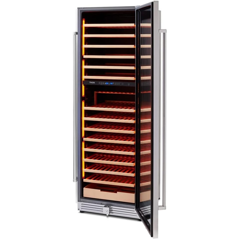 THOR Kitchen Freestanding 24-Inch Dual Zone Wine Cooler in Stainless Steel - Model TWC2403DI