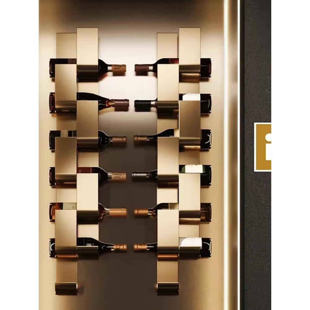 Wrought Iron Wall-Mounted Wine Rack Bar Bar Modern Simple Wine Rack Restaurant Wall-Mounted Creative Wine Display Rack
