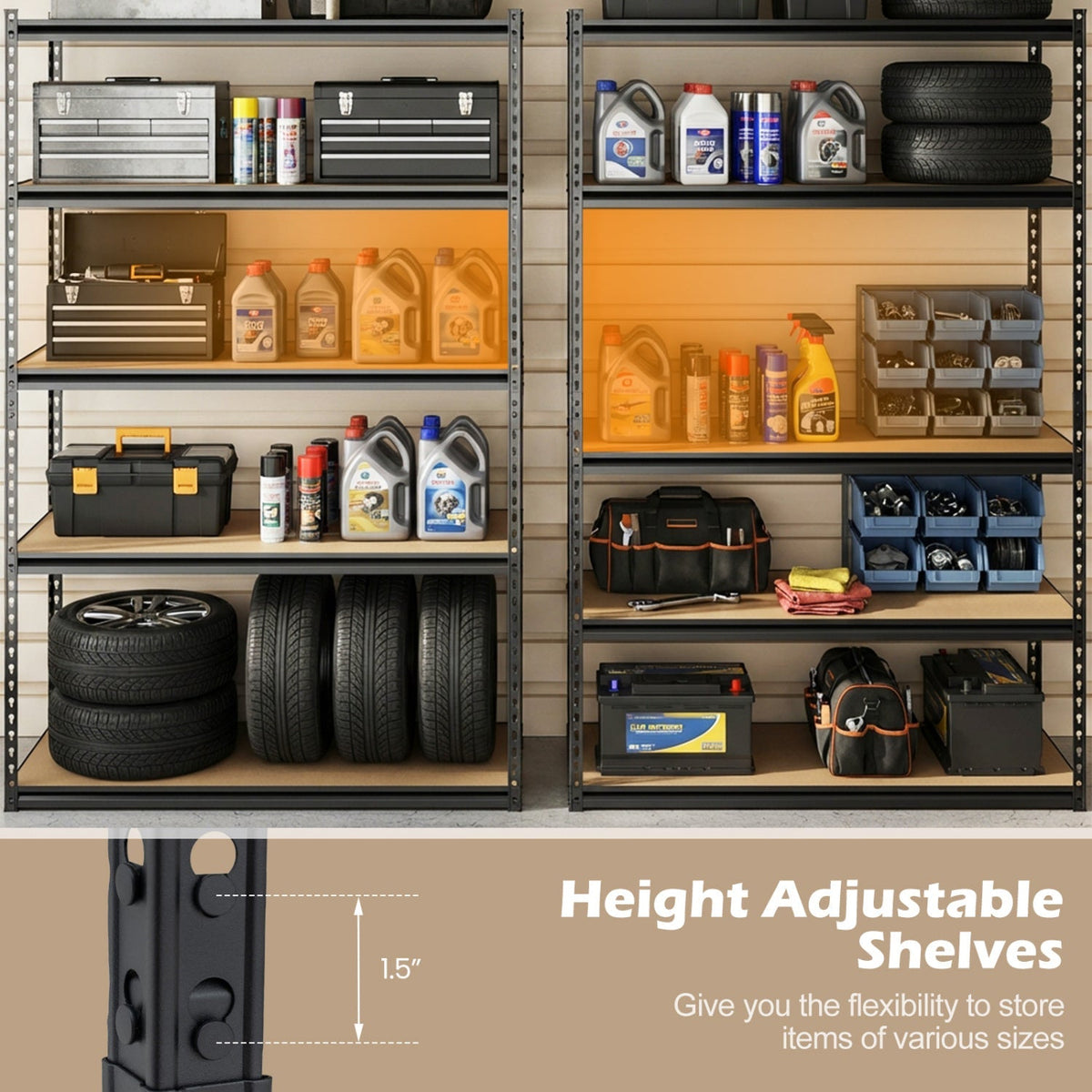 5-Tier Garage Shelving Unit for Warehouse and Basement