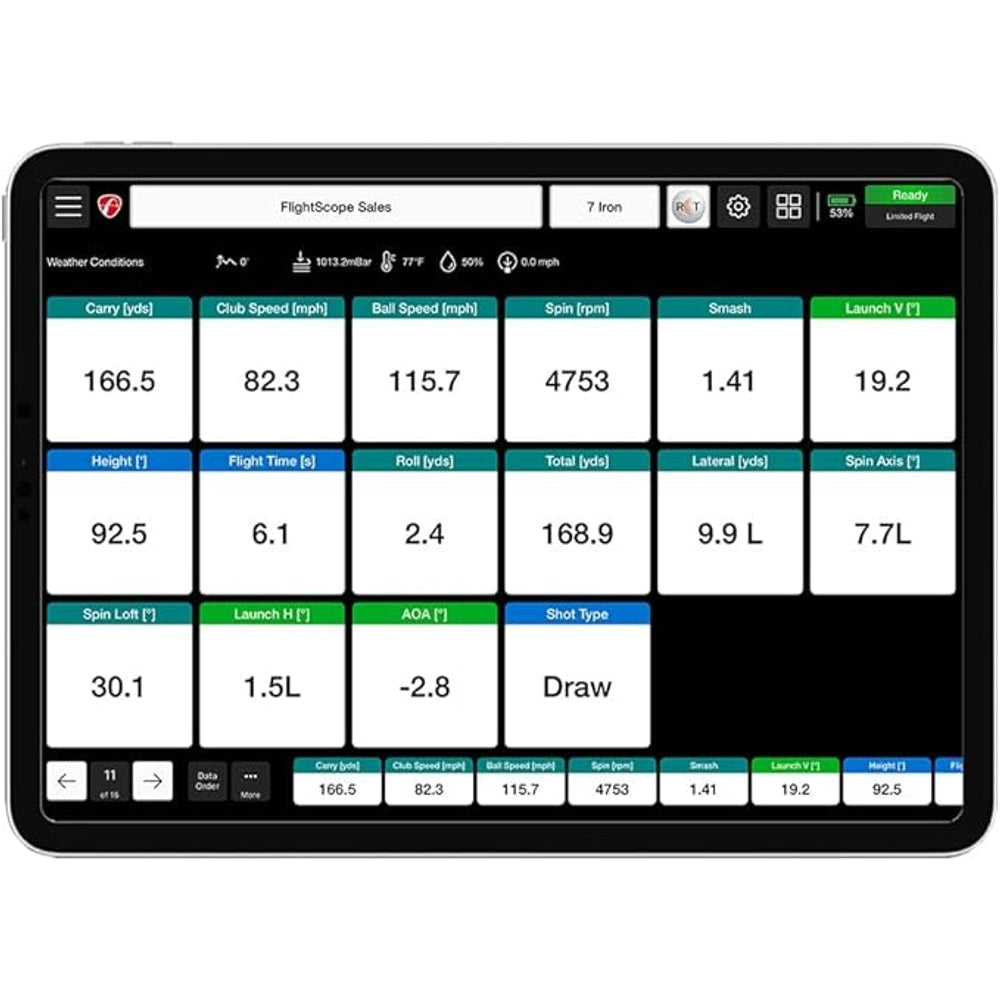 FlightScope Mevo+ GPS Launch Monitor and Golf Simulator | 20+ Swing Data Parameters with Multicam, 12 E6 Courses, 17 Practice Ranges and Games - for Indoor & Outdoor Use | Works with iOS and PC