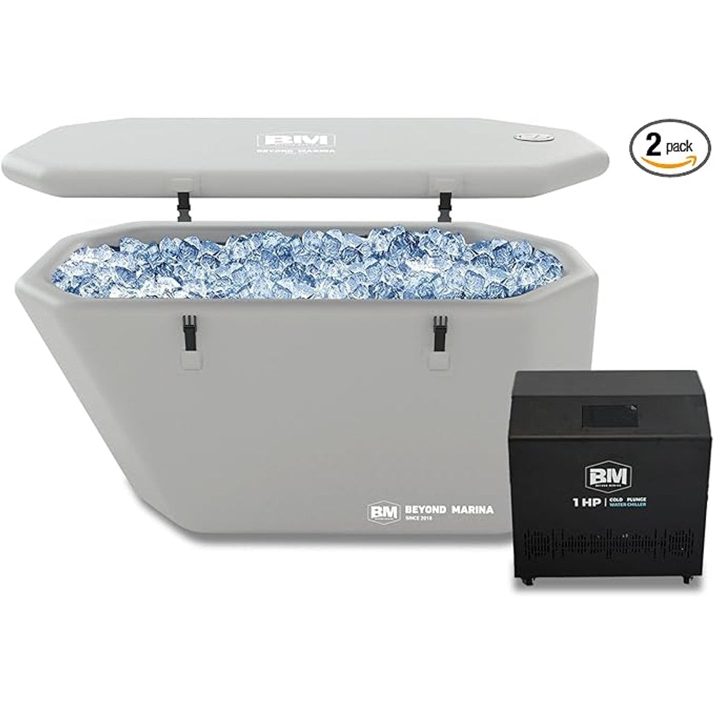 Slanted-Edge Cold Plunge Tub with 1 HP Chiller, Inflatable Ice Bath Tub with Hot & Cold Modes, Ozone, Smart WiFi, Dual Filters, Fast Cooling, 120 Gal, 61" L x 31.5" W x 24.8" H