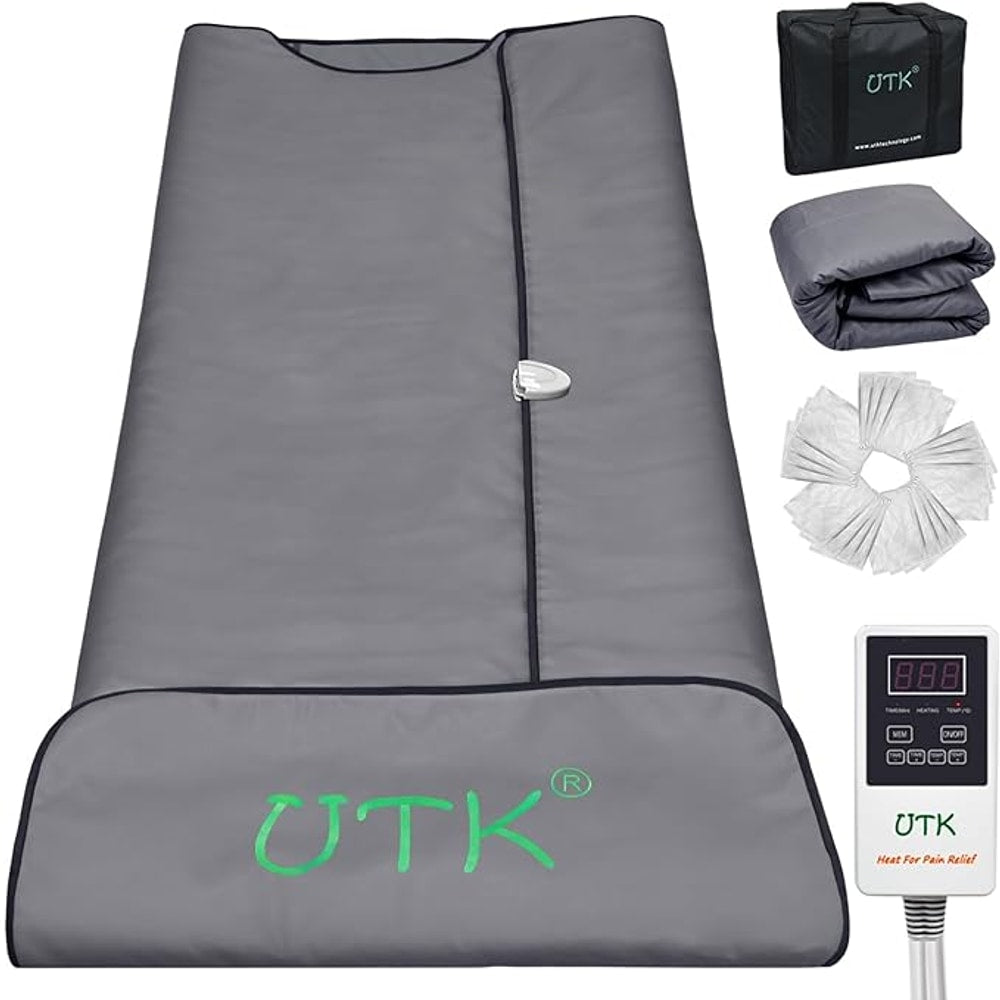 UTK Infrared Sauna Blanket, Portable Sauna for Home SPA, Fast Sweat & None Smell Infrared Sauna to Relax & Detox Your Body and Mind, (71"*71") Full-Size Home Sauna with 50 Plastic Wraps