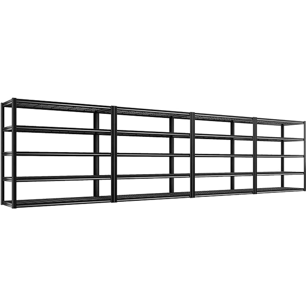 REIBII 48.2''W Garage Shelving Heavy Duty Metal Shelving 3000LBS Storage Shelves Adjustable Metal Shelves Industrial Garage Shelf for Warehouse Basement, 4 Pack