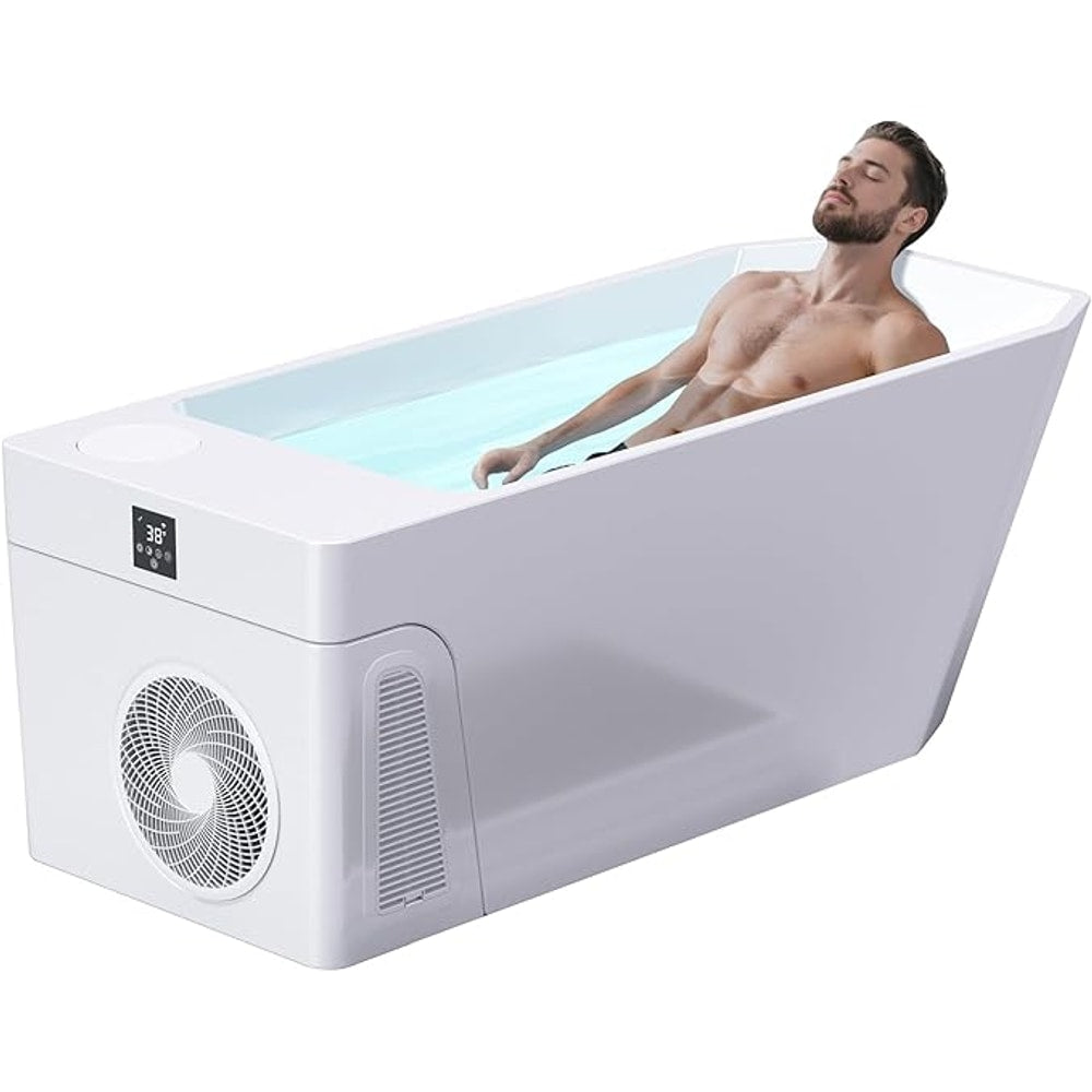 Deeptime Smart Cold Plunge Tub,Ice Bath with Built-In Chiller(Down to 38F),Smartphone Control,Whisper-Quiet,Spacious Design for Full-Body Recovery & Cold Therapy,White