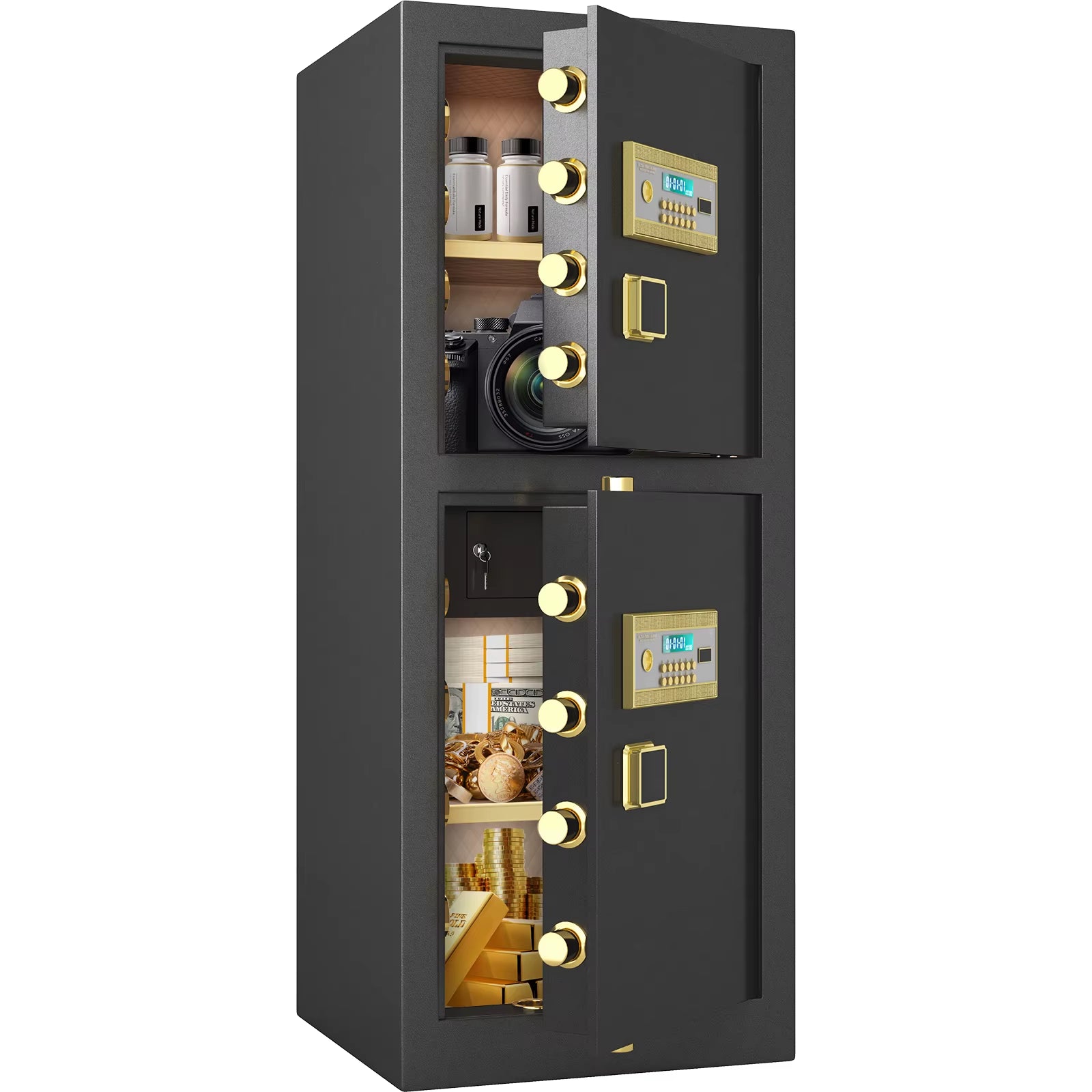 59.05'' Extra Large Safe Box, 17.6 Cubic Feet Heavy Duty Big Safe with Security Double Key Lock & Seperate Lock Box for Document