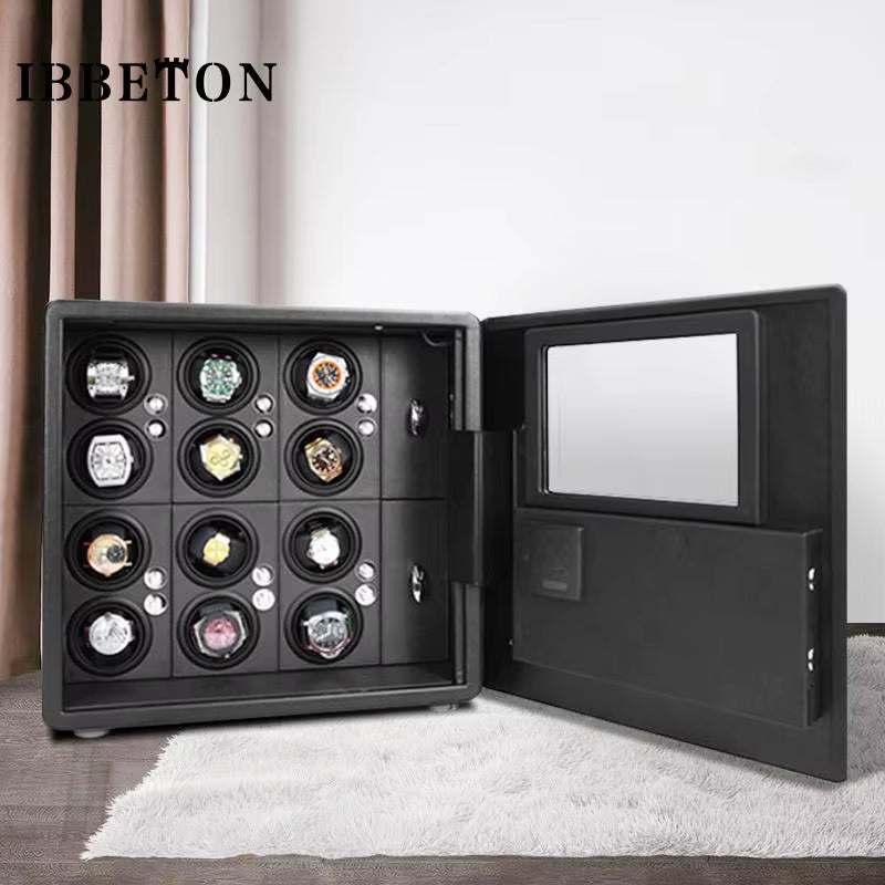 Watch Winder Explosion Proof Glass Watch Safe German Mechanical Watch Box 6-9-12 Table Position Automatic Shaking Watch Safe Con