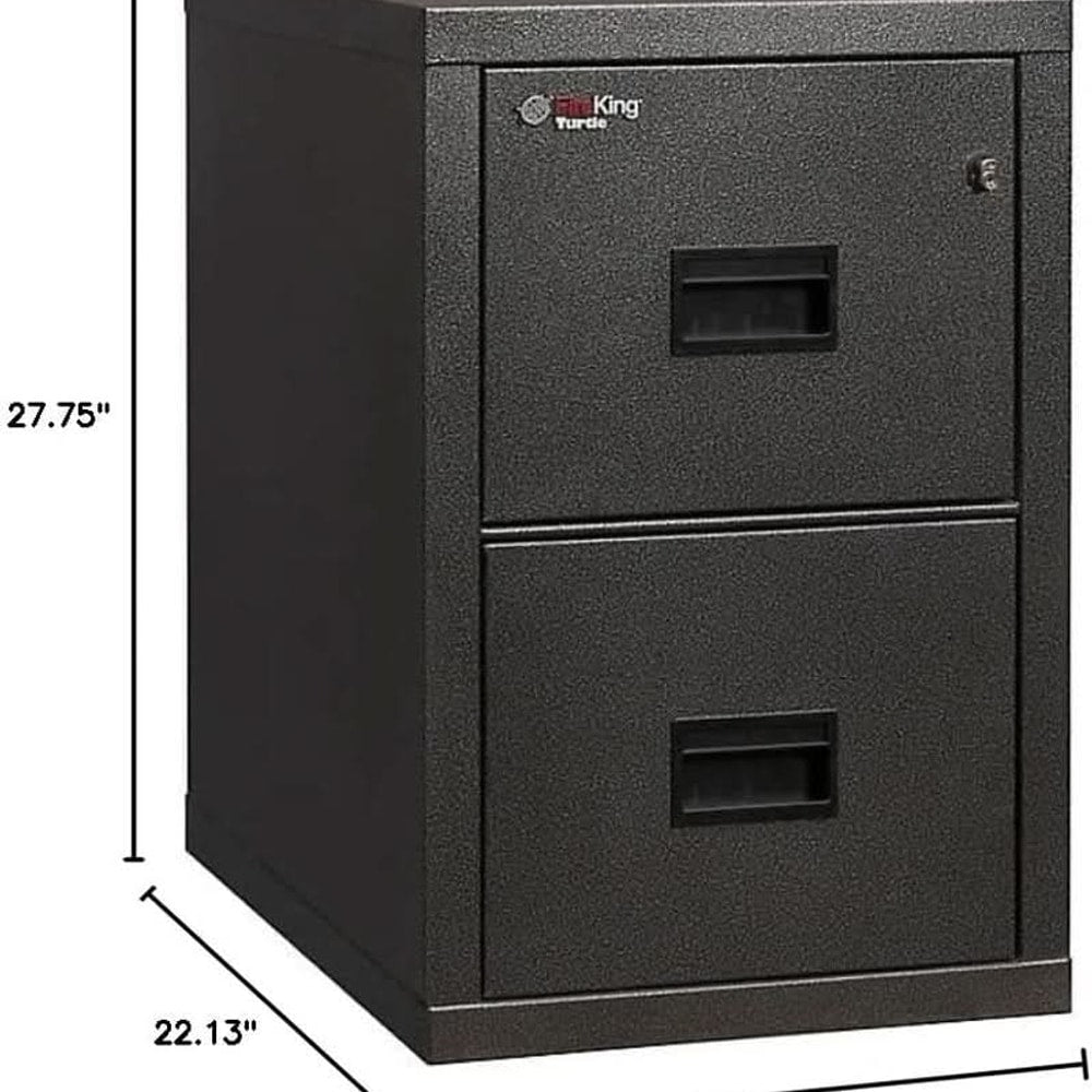 Black 2 Drawer Fire Safe Legal Letter File Cabinet