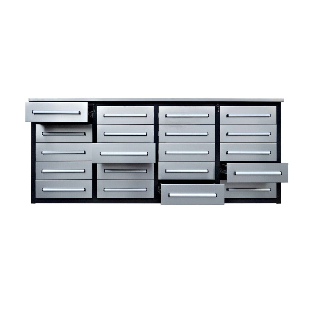 7ft Heavy Duty Garage Workbench Cabinet with 20 Drawers