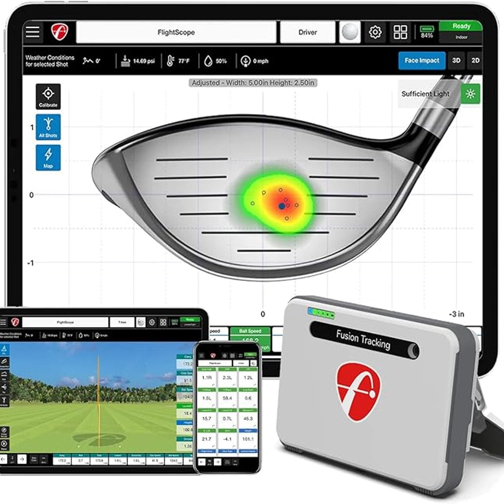 FlightScope Mevo+ Portable Golf Launch Monitor, Rangefinder and Simulator with Signature Power Bundle | 20+ Full Swing & Short Game Data Stats, 12 Courses, 17 Practice Ranges Included