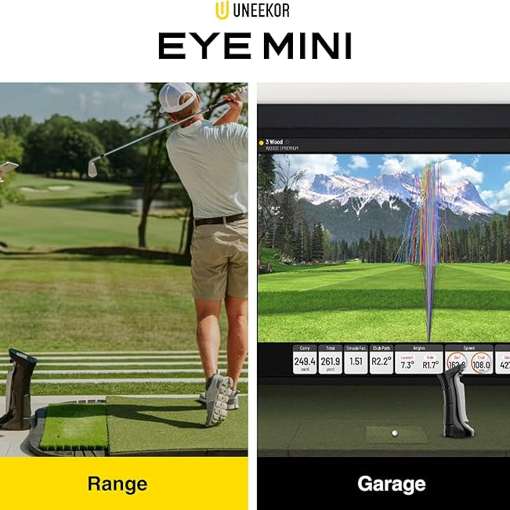 Eye MINI - Outdoor/Indoor Golf Launch Monitor & Simulator, 19 Precision Metrics, Near-Zero Latency, Sunlight-Readable Display, 8h Battery, iPad/PC/AI Compatible, Works with GSPro, E6, TGC19