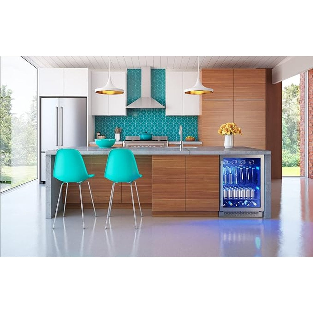 Zephyr BWN24C02AG Brisas 24 Inch Wide 46 Bottle Capacity Built-In or Freestanding Wine Cooler with Dual-Pane Door - Stainless Steel